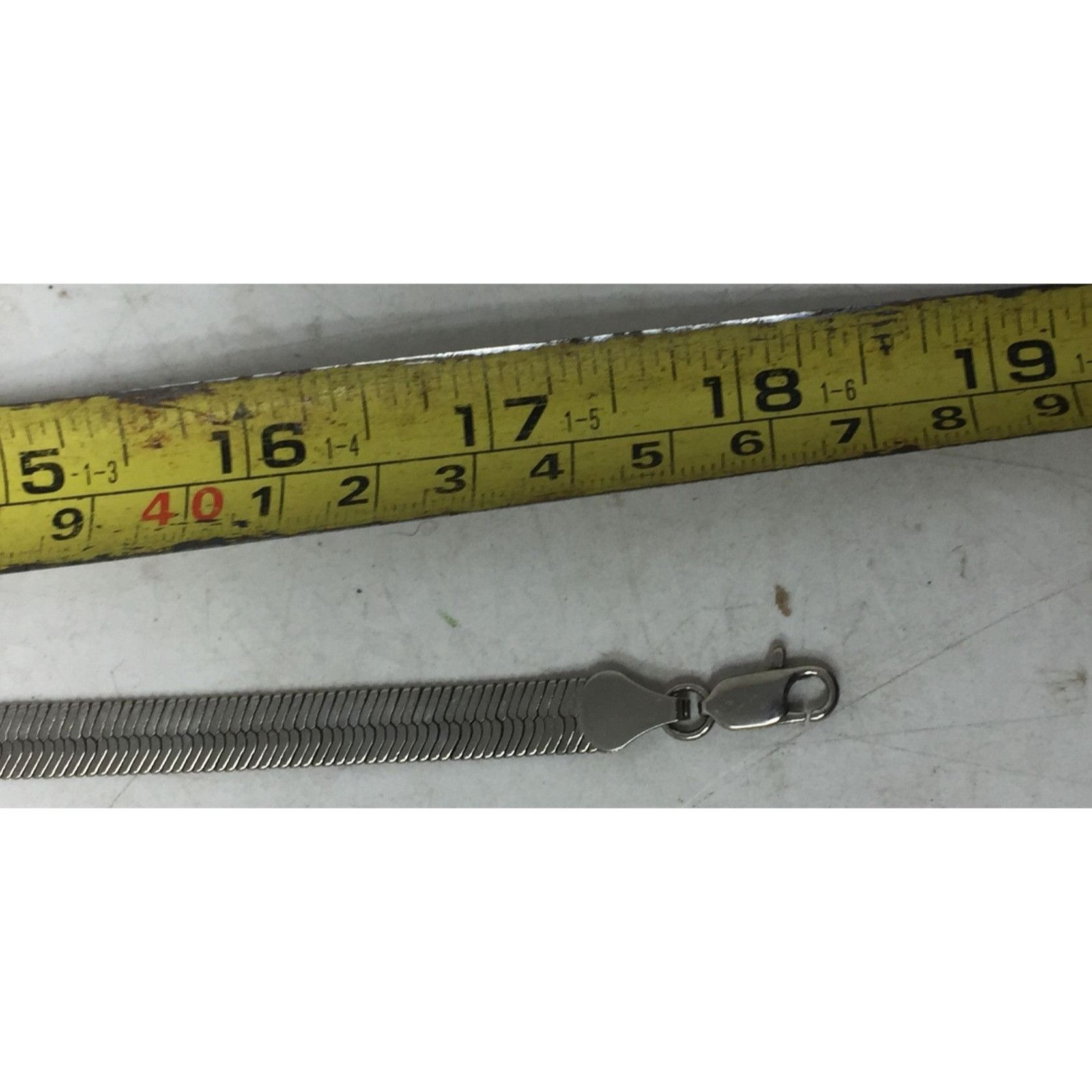 Other Men's Silver Tone Flat Herringbone Collar Necklace Size ONE SIZE - 5 Thumbnail