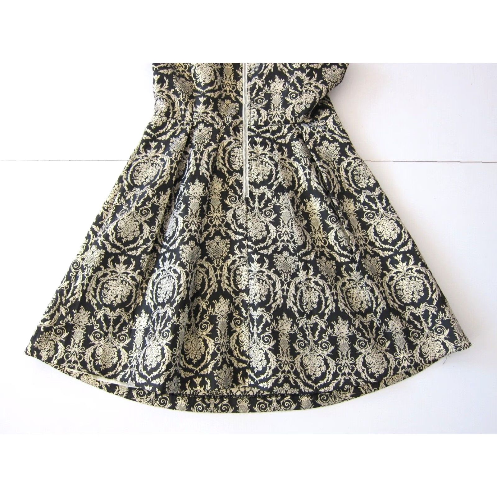 Vintage VINTAGE Gianni Bini Black Gold Paisley Floral Pleated Sleeveless Empire Prom Dress Small Size S / US 4 / IT 40 - 7 Thumbnail