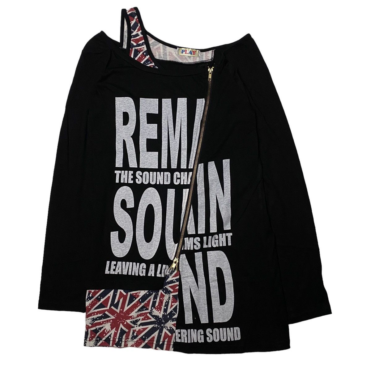 2000's Japanese Double Layer & Zipper Britflag Longsleeve
