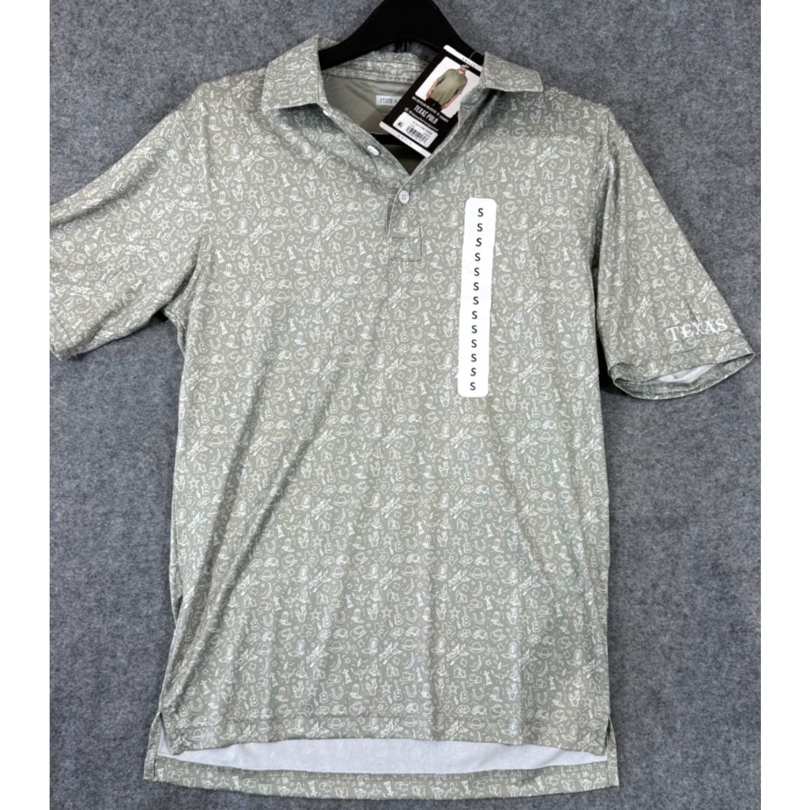 Vintage VINTAGE_State Of Mine Texas Performance Golf Polo Shirt Mens S Green Short Sleeve NWT Size US S / EU 44-46 / 1 - 2 Thumbnail