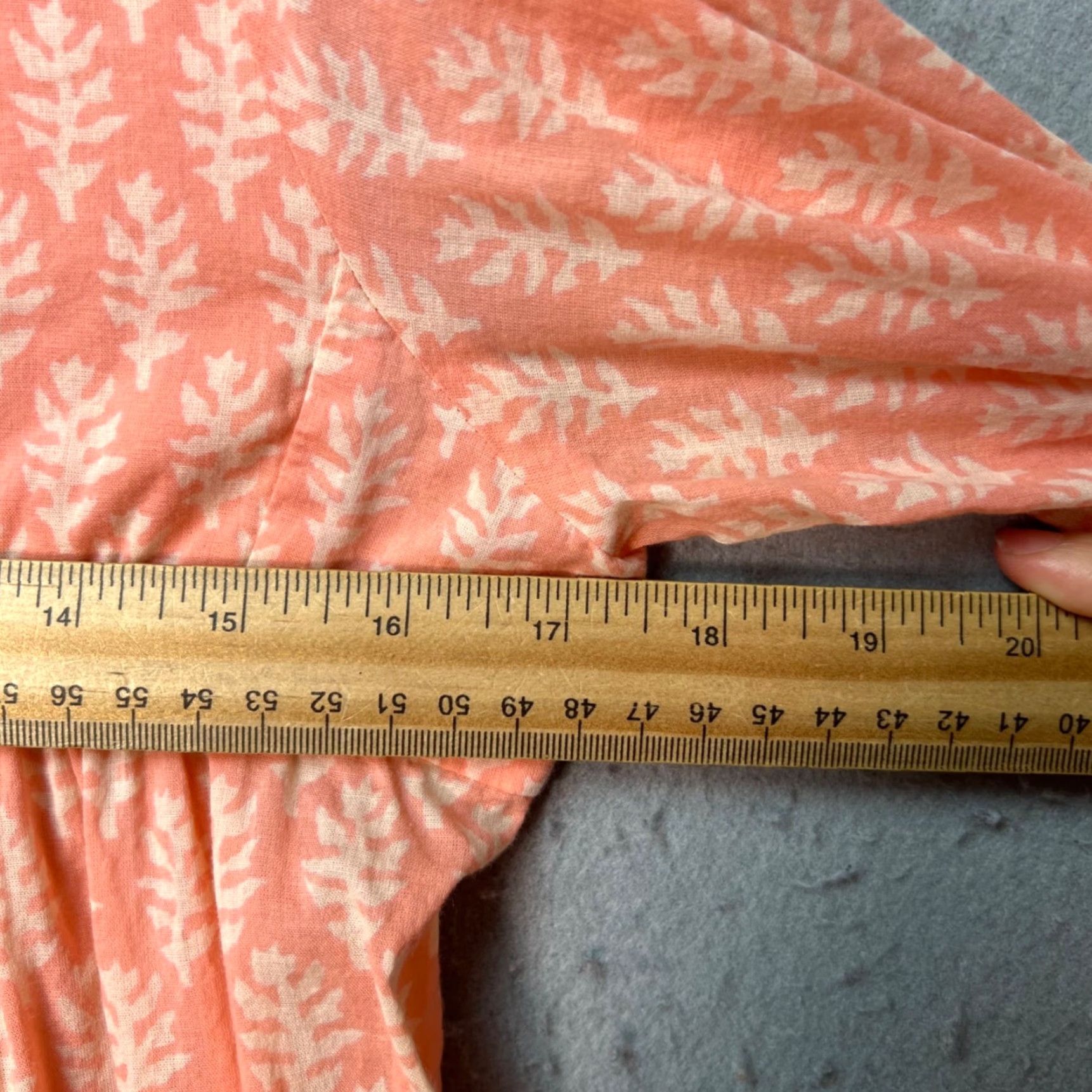Vintage Matta Shirt Women Small Coral Pink Boho Maxi Dress Leaf Print Tiered Skirt Tie Neck Size 28" / US 6 / IT 42 - 6 Thumbnail