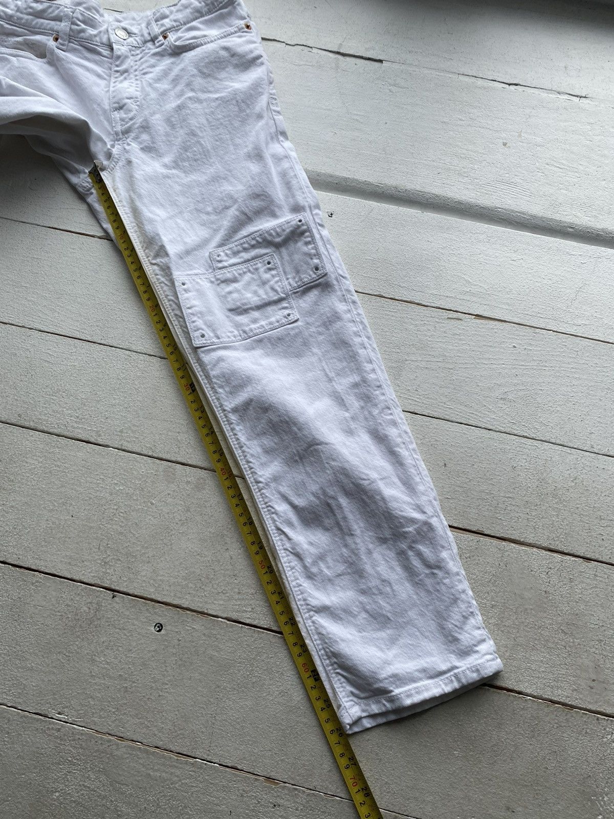Zadig & Voltaire 00s Zadig & Voltaire Y2K White Utility Pants Knee Patch Size 27" / US 4 / IT 40 - 17 Thumbnail