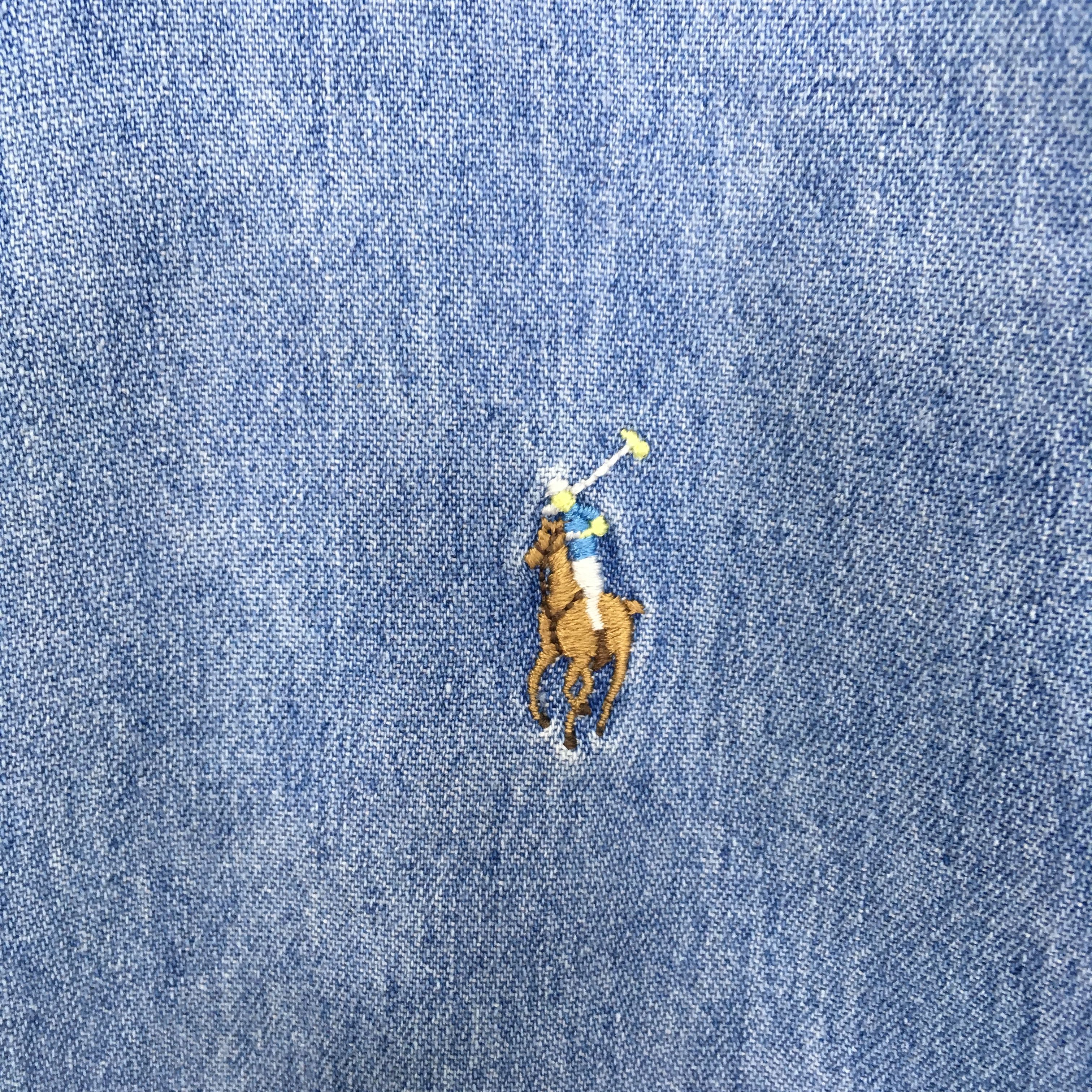 Polo Ralph Lauren Vintage Polo Ralph Lauren Denim Shirt Polo Small Pony Jean Size US L / EU 52-54 / 3 - 6 Thumbnail