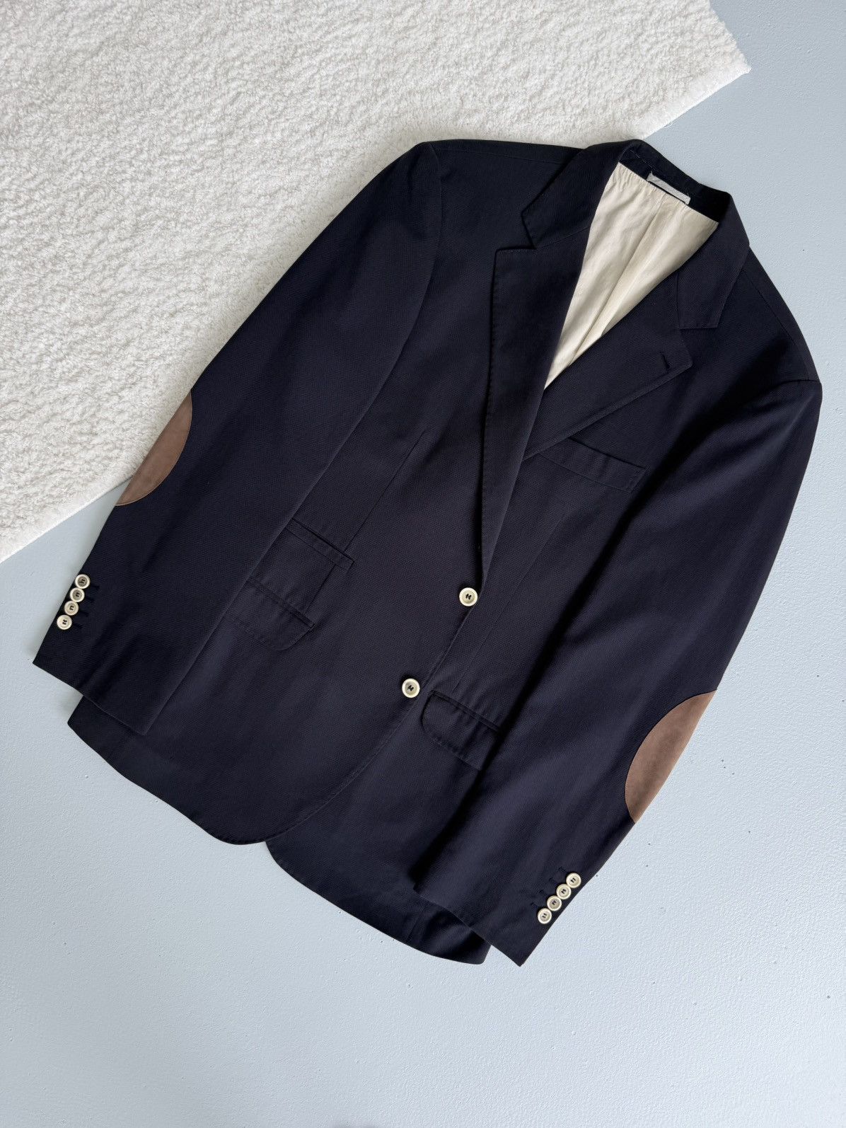 Brunello Cucinelli Brunello Cucinelli Cotton Blazer Navy Color Mens 44 R 54 IT Size 44R - 2 Thumbnail