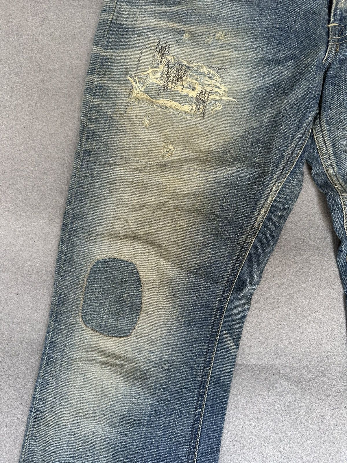 Japanese Brand FLARE Lee Distressed Design Denim Size US 32 / EU 48 - 8 Thumbnail