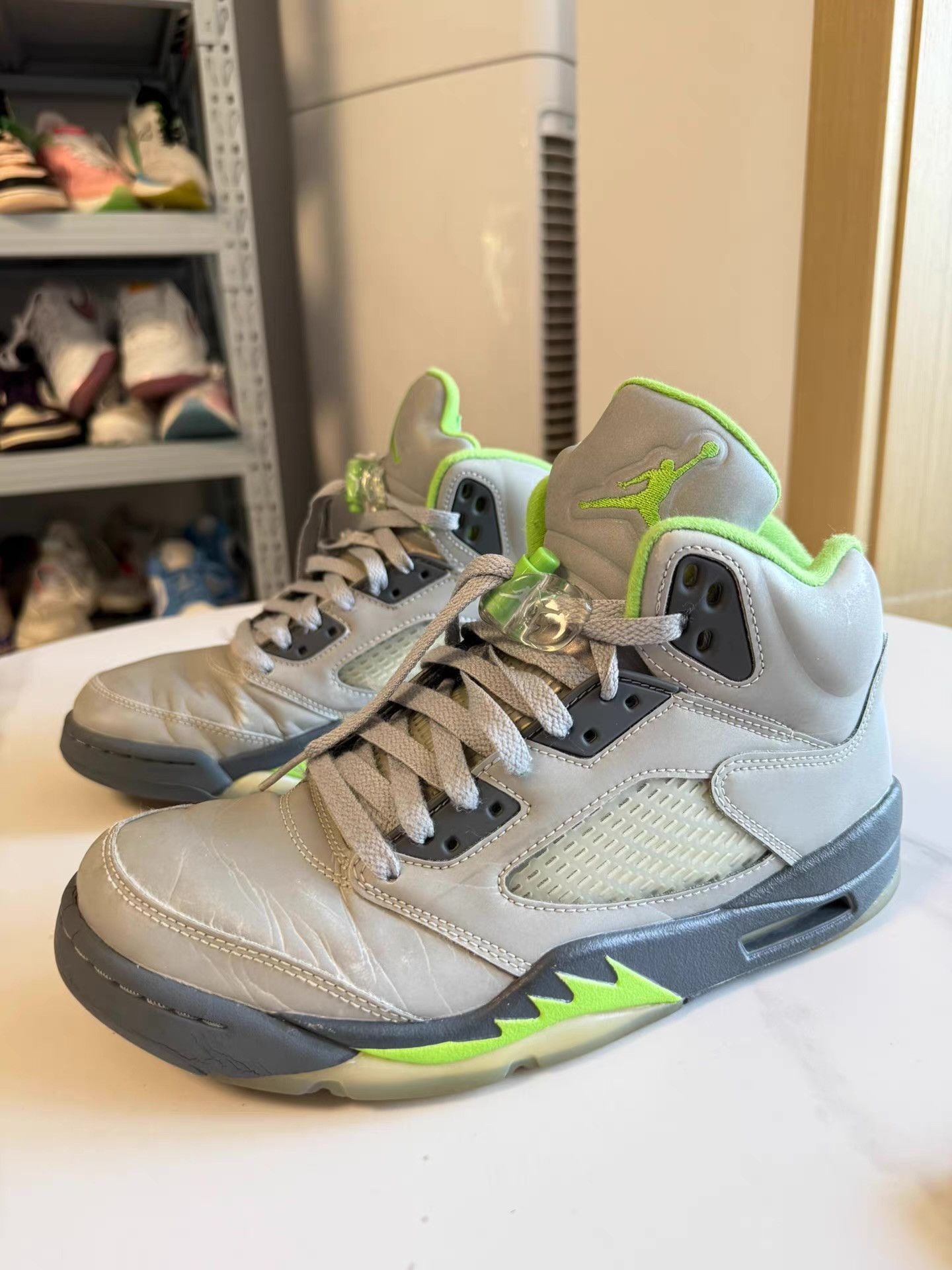 Nike Air Jordan 5 Retro, grey green colorway Q10 Size US 8 / EU 41 - 1 Thumbnail
