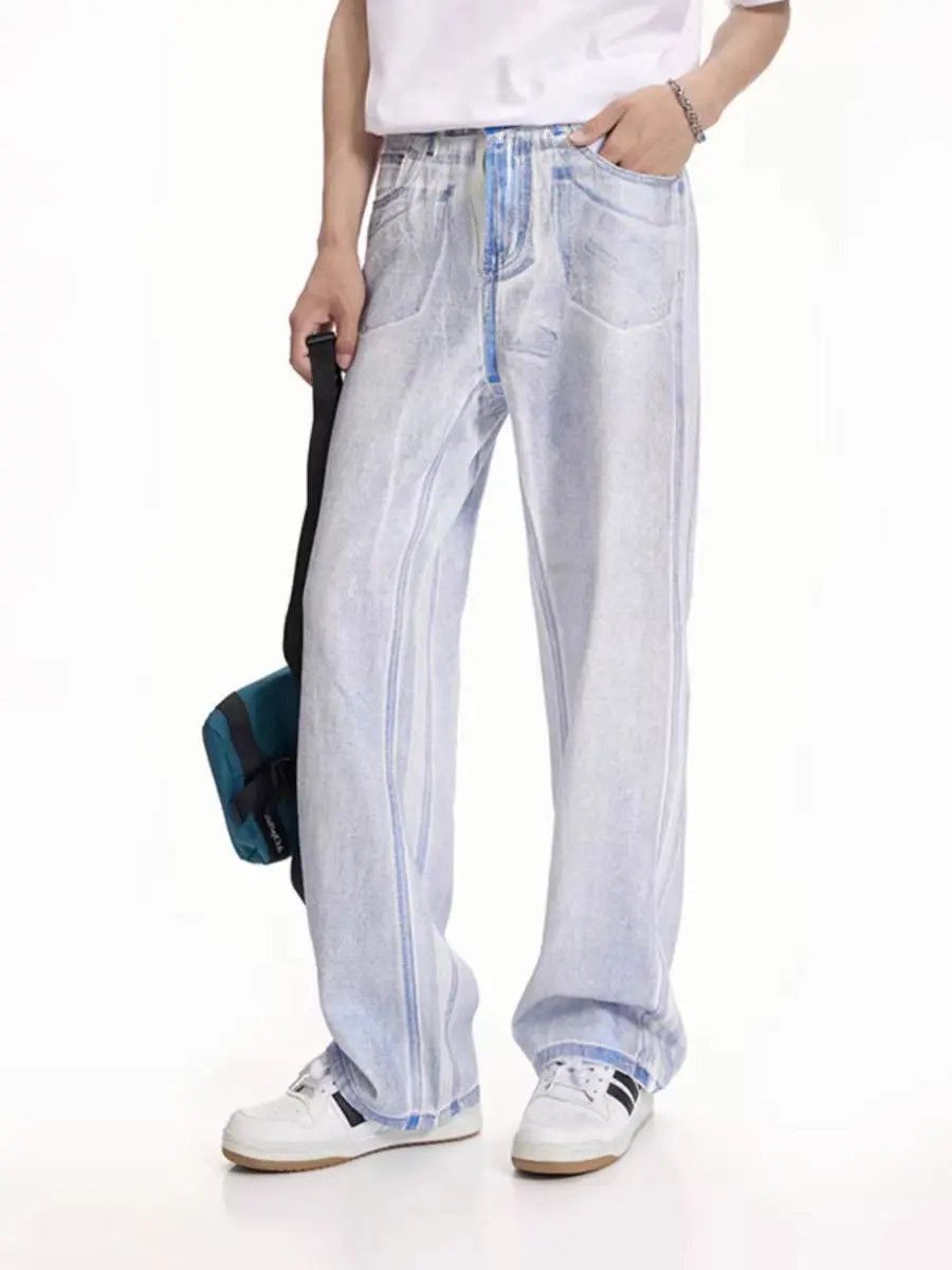 Japanese Brand Colourful Hot Blue Jeans Versatile Straight Leg Jeans Size US 32 / EU 48 - 4 Thumbnail