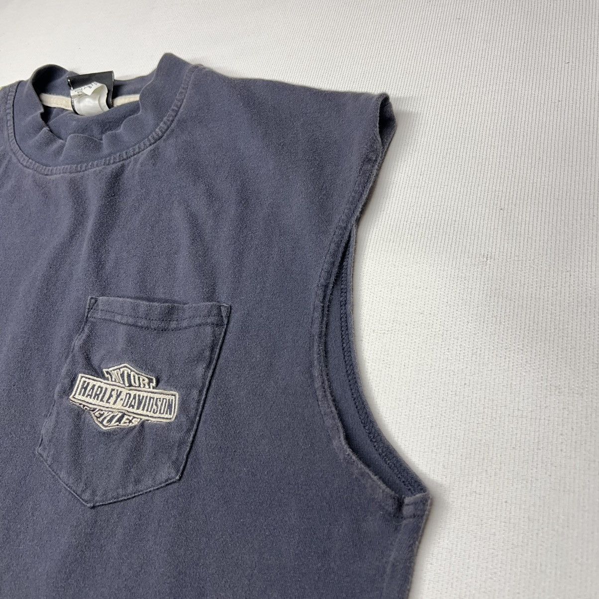 Harley Davidson Harley Davidson Tee Shirt Blue Sleeveless Logo Motorcycle Size US XL / EU 56 / 4 - 10 Thumbnail