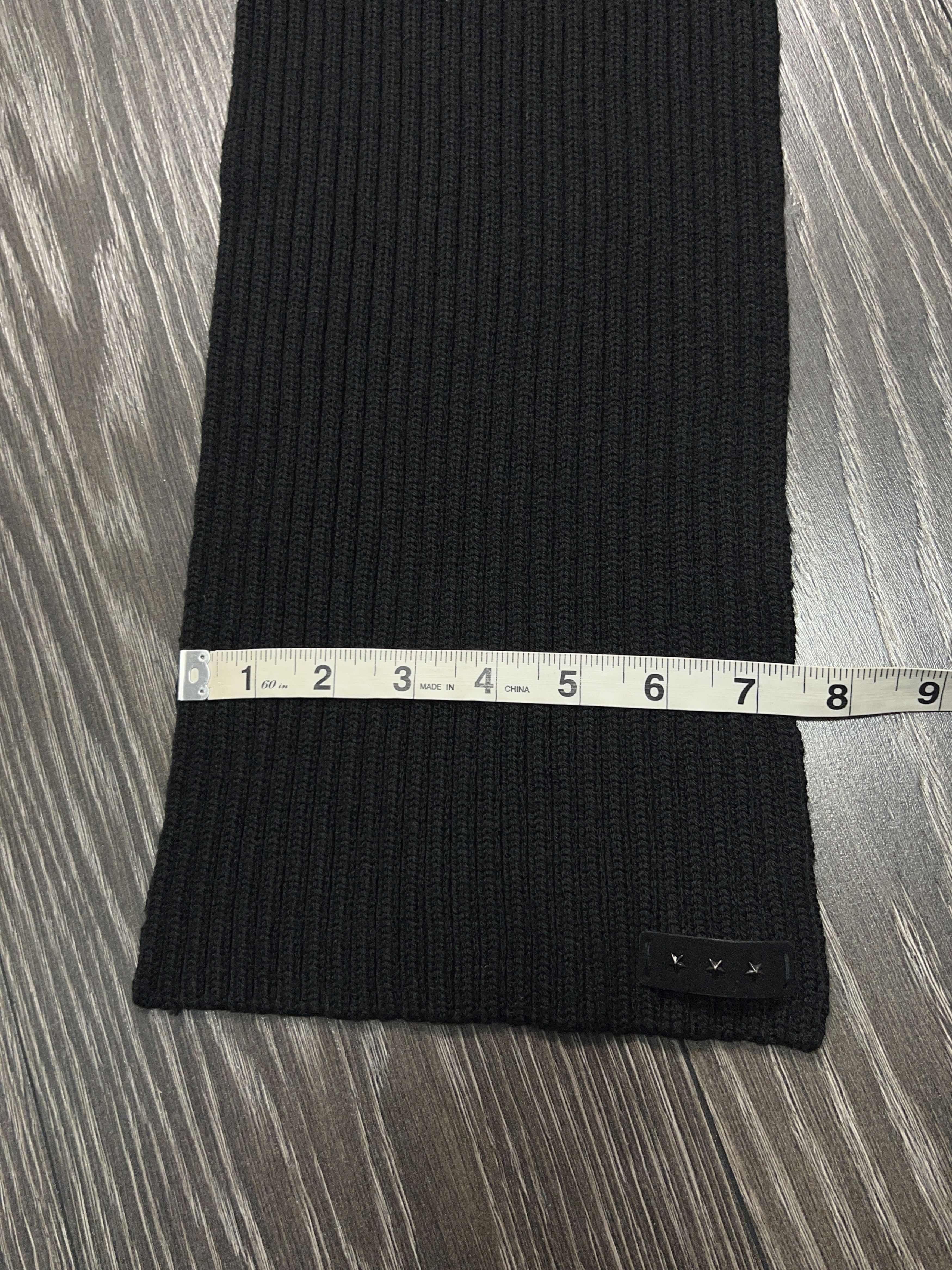 John Varvatos USA Black Cable Knit Scarf Wool Acrylic Size 22.5 x 7.5 inch Size ONE SIZE - 6 Thumbnail