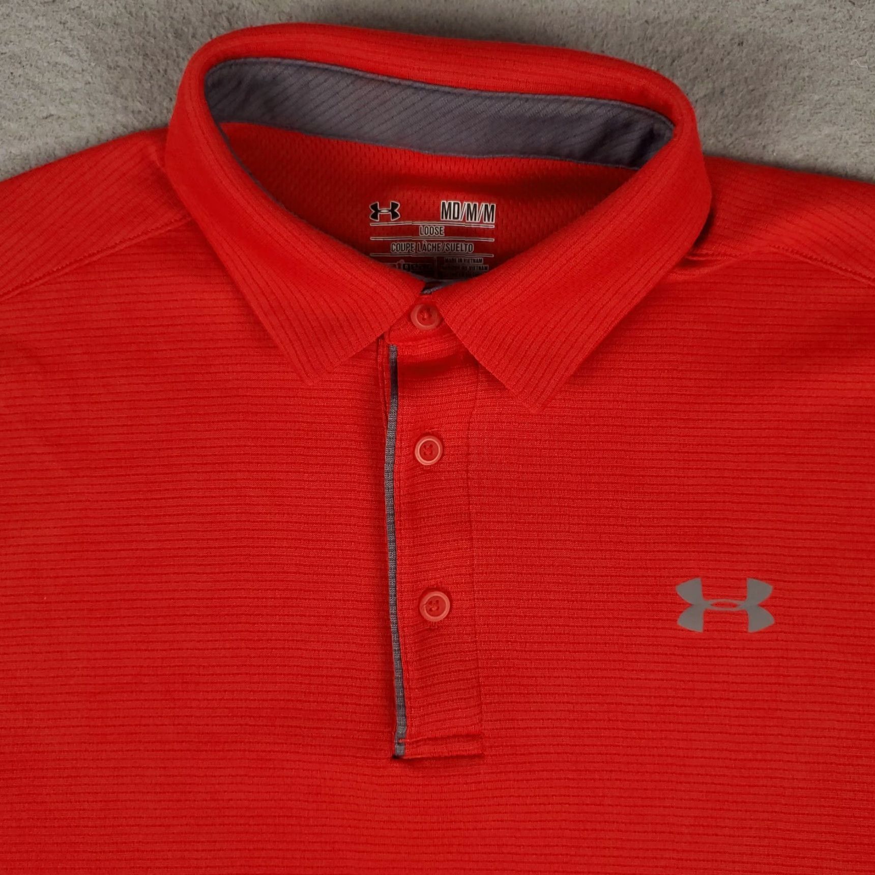 Under Armour Under Armour Polo Shirt Mens Medium Red Golf Casual Short Sleeve Size US M / EU 48-50 / 2 - 2 Thumbnail
