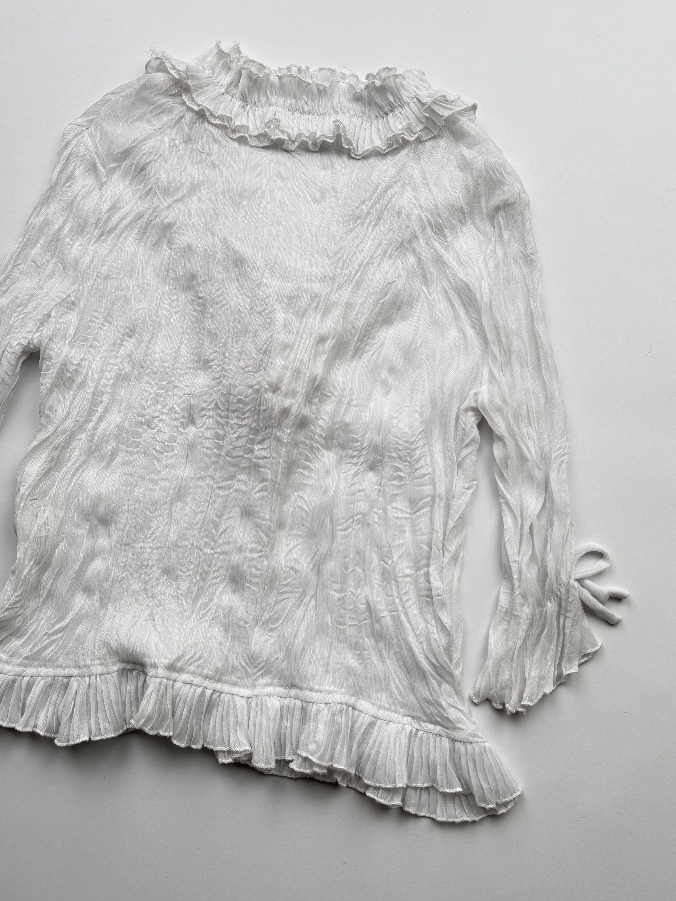 Japanese Brand Vintage Mesh Pleated Blouse B283(V396)E2 Size M / US 6-8 / IT 42-44 - 9 Thumbnail