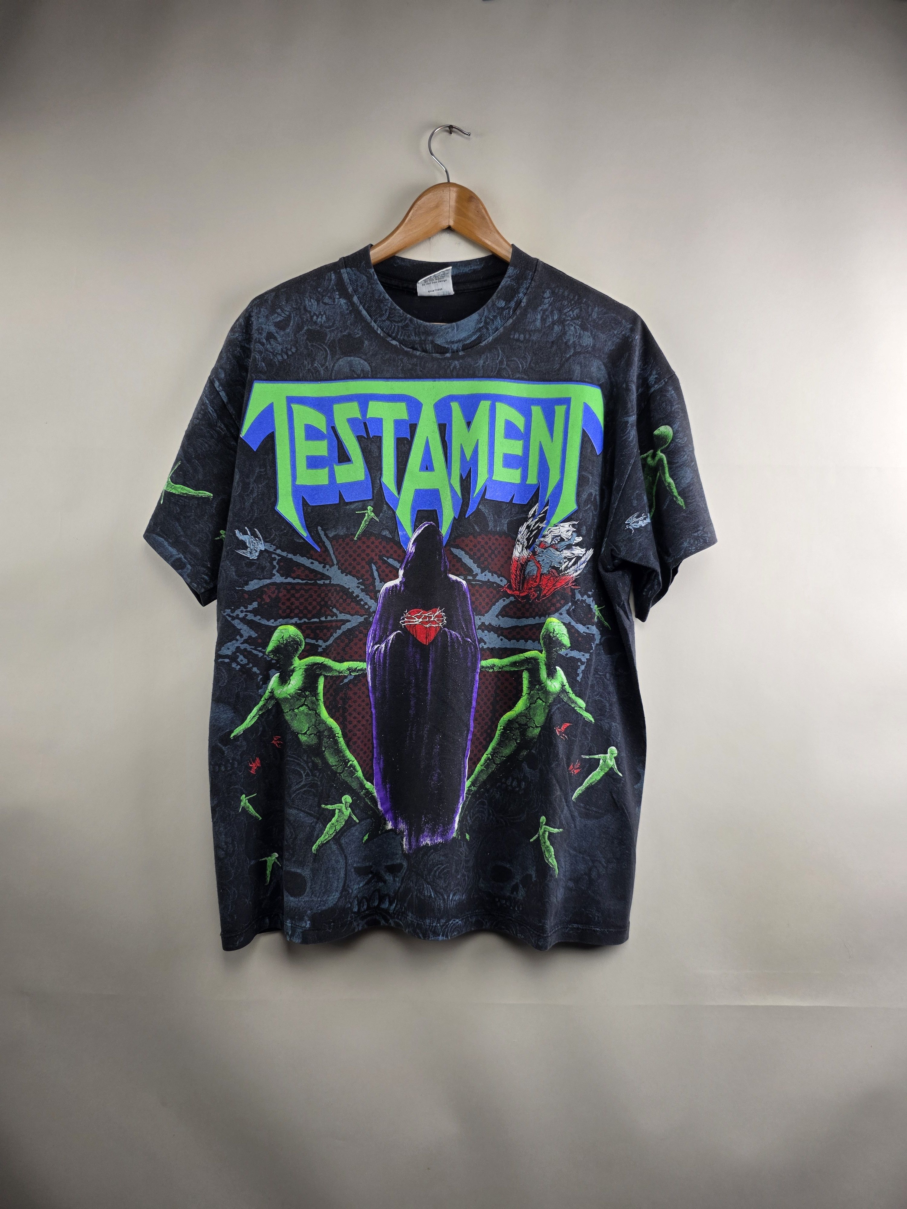 Band Tees × Vintage 1992 Testament All over print XL 23" 29" Size US XL / EU 56 / 4 - 1 Thumbnail
