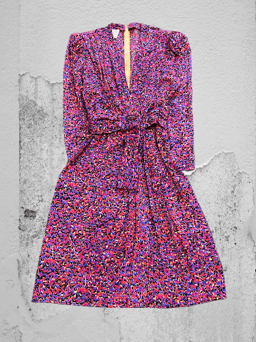 Vintage Vintage Women Silk Dress Handmade Floral Print Size L / US 10 / IT 46 - 1 Thumbnail