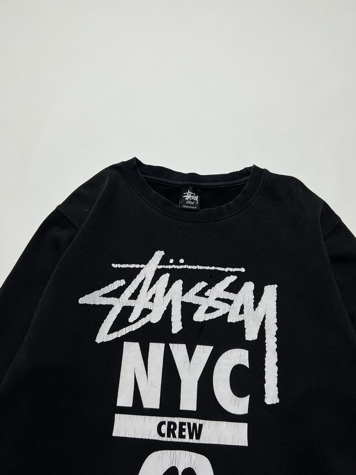 Stussy × Vintage Vintage Y2k Stussy Skull☠️ Thrashed World Tour Sweatshirt 00s Size US L / EU 52-54 / 3 - 5 Thumbnail
