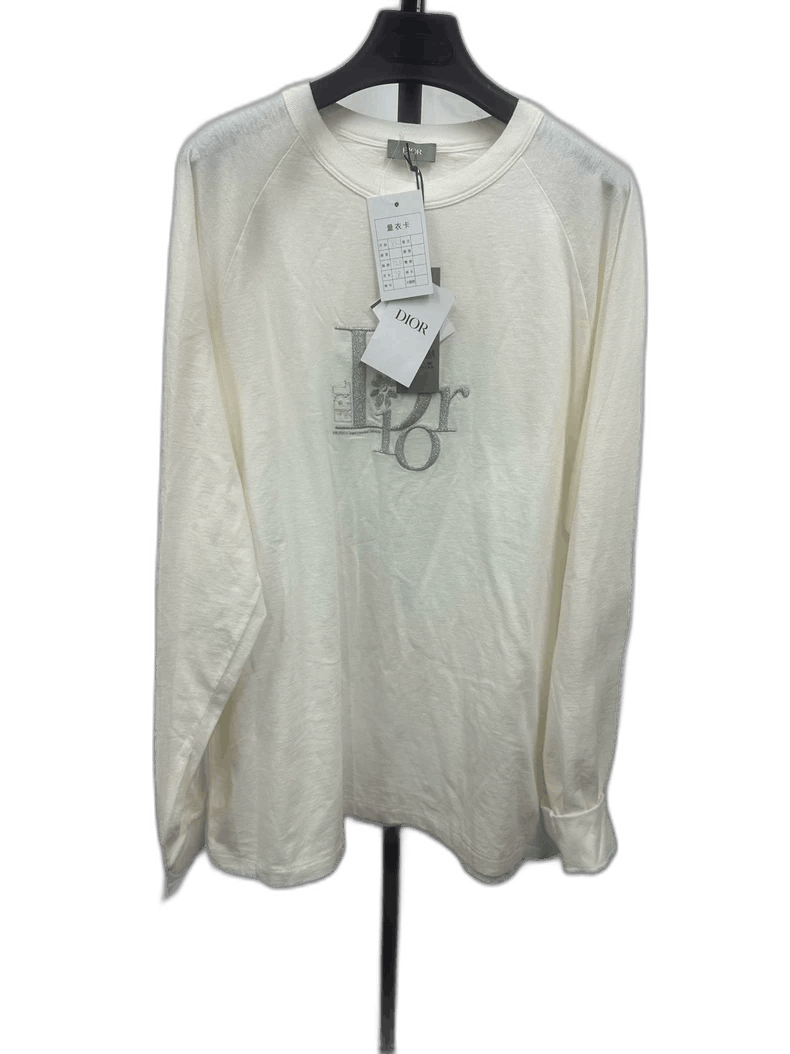 Dior DIOR Logo Embroidered Long Sleeve TShirt-2506 Size US XL / EU 56 / 4 - 1 Thumbnail