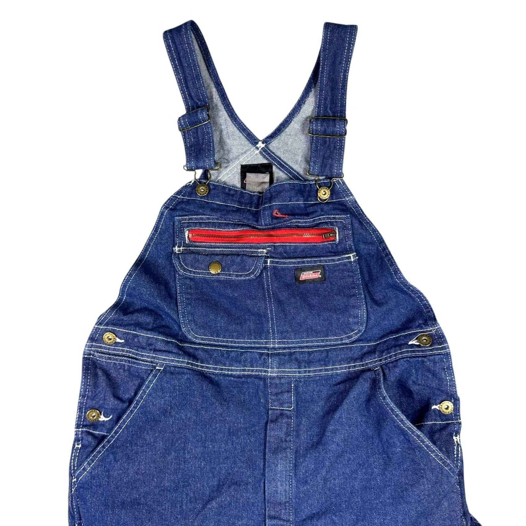 Dickies Dickies Carpenter Overalls Mens Small Reg Denim Straight Side Button Pockets Bib Size US 29 - 2 Thumbnail