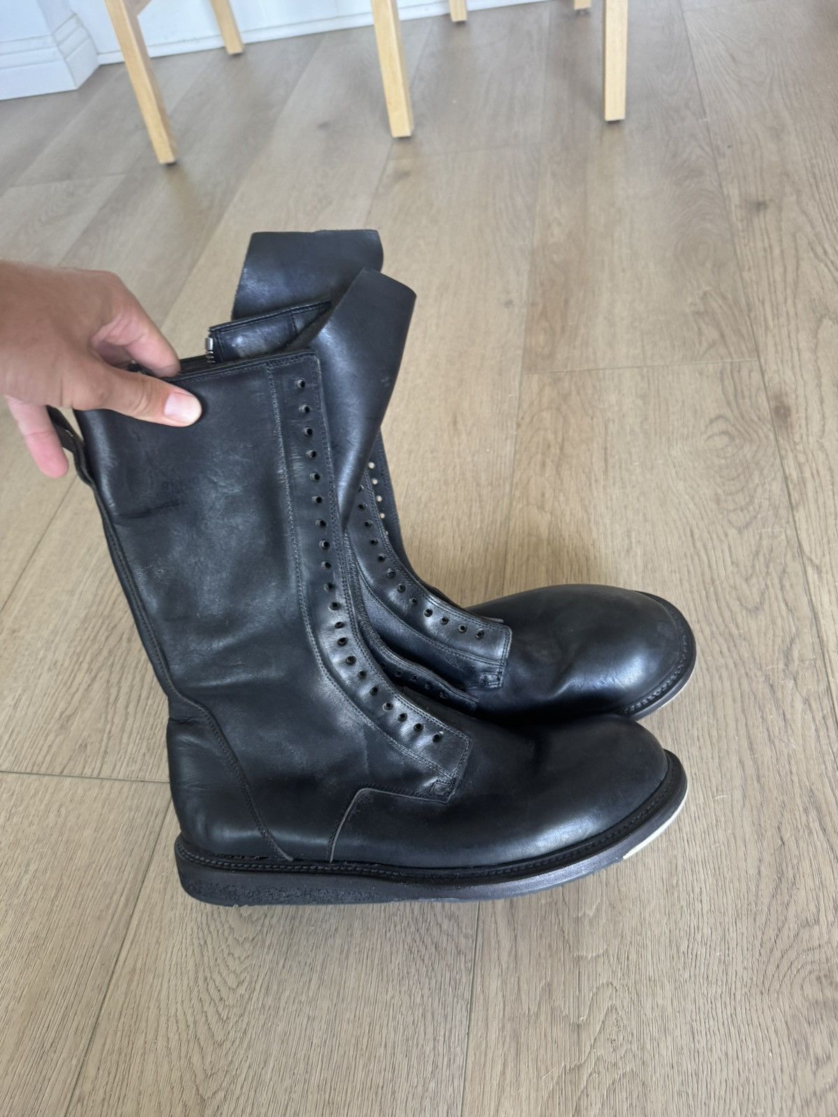 Rick Owens Ss14 Vicious Army Side Zip boots | Grailed