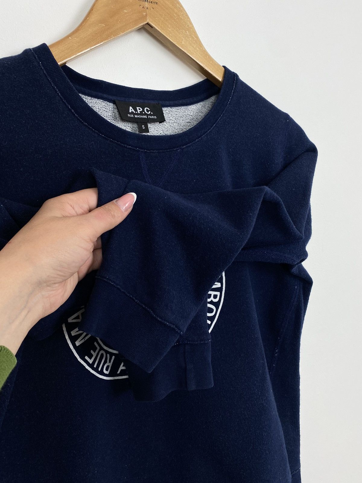 A.P.C. A.P.C. Rue Madame Pres Du Luxembourg Sweatshirt Size S Blue Size S / US 4 / IT 40 - 6 Thumbnail