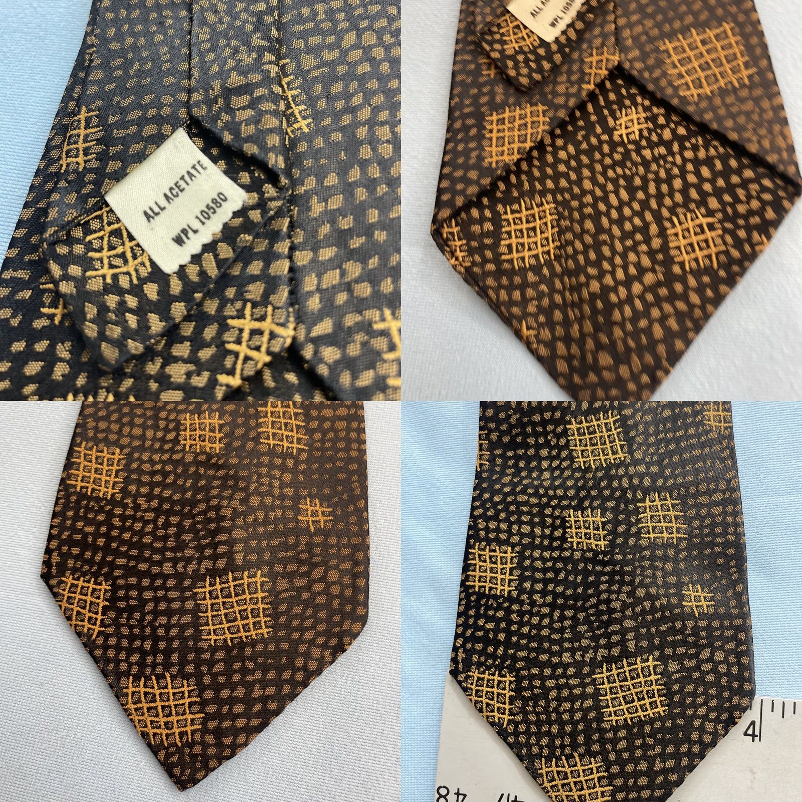 MCM VINTAGE MCM Tie Neckwear Silk Brown Bronze 60s Woven 57" Classic 4x57 Hashtag Foulard Texture Capsule Vintage Geometric Elegant Designer Mens Size ONE SIZE - 8 Thumbnail