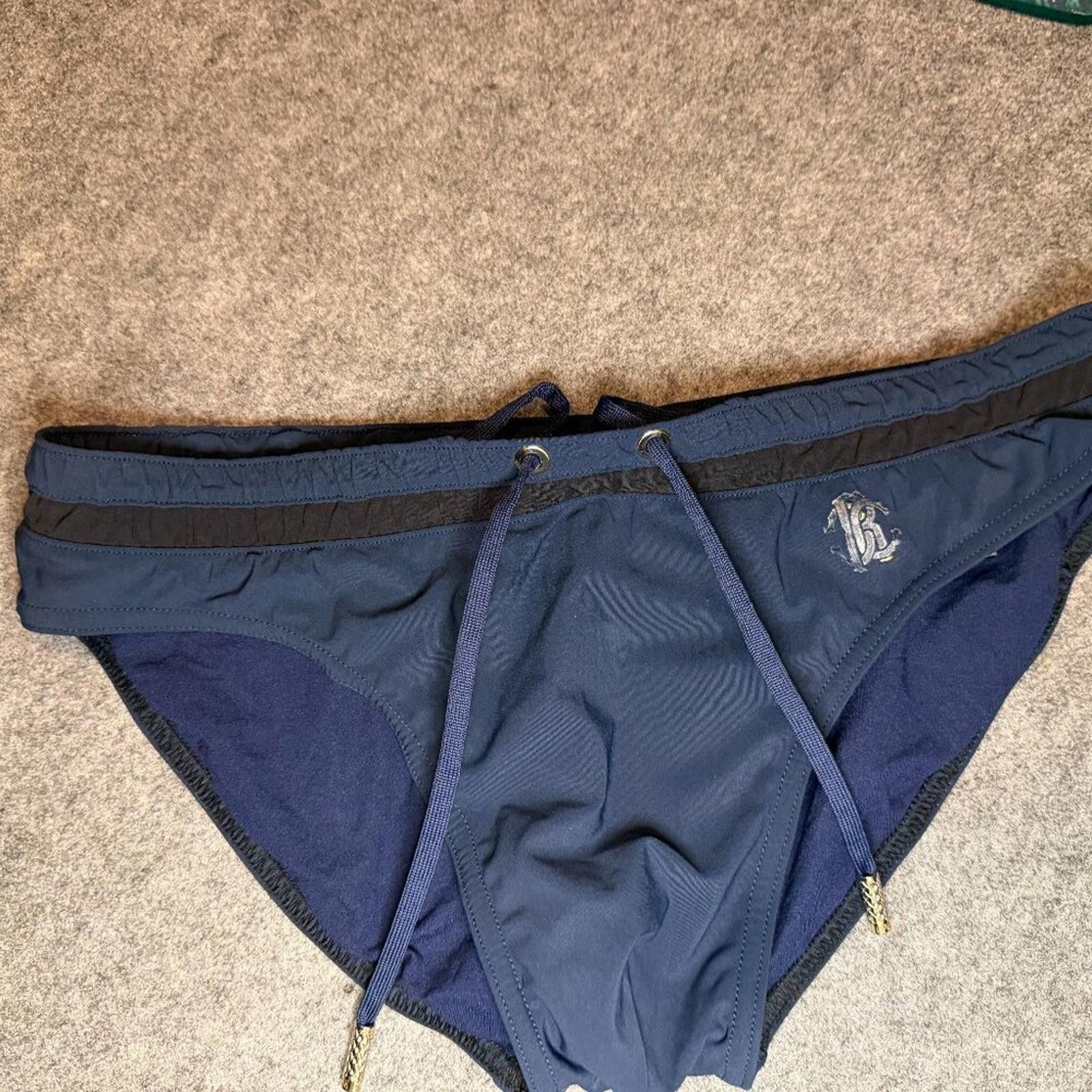 Roberto Cavalli Roberto Cavalli Men’s Swim Brief Navy – Size X-Small (9/10) Size US 28 / EU 44 - 1 Thumbnail