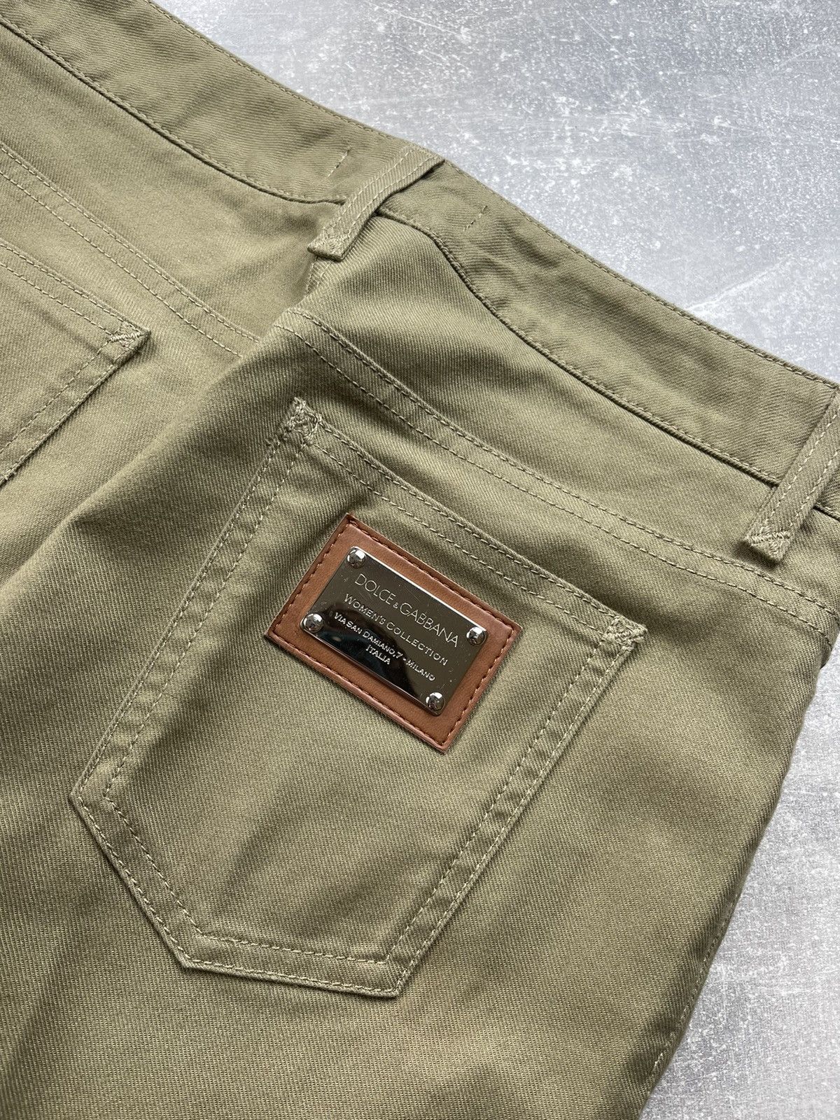 Dolce & Gabbana Dolce & Gabbana Olive Green Slim Pants Designer Jeans Size 27" / US 4 / IT 40 - 4 Thumbnail