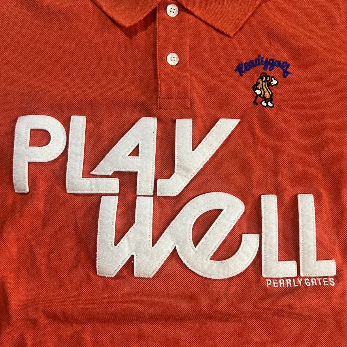 Other Pearly Gates Japan Golf Polo Shirt Orange “Play Well” Size US S / EU 44-46 / 1 - 3 Thumbnail