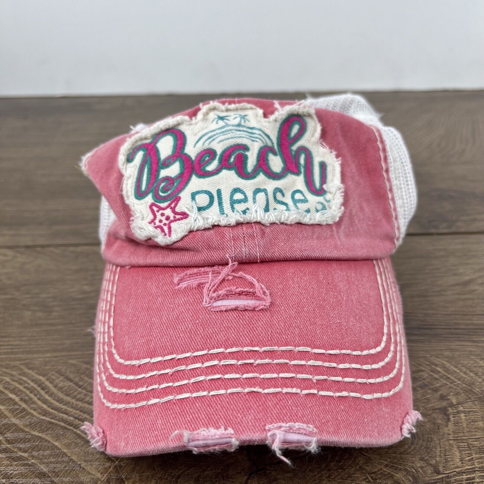 Other Beach Please Hat Beach Hat Red Adjustable Hat Red Adult Size Size ONE SIZE - 3 Thumbnail