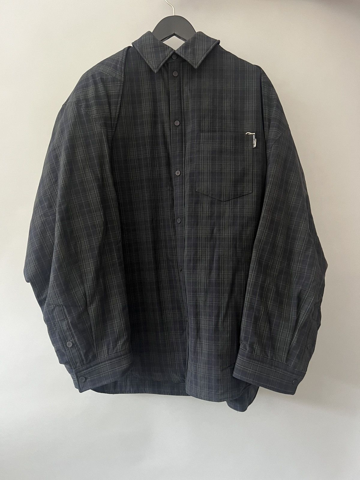 Balenciaga Balenciaga Check Oversized Padded Flannel Shirt Size US XL / EU 56 / 4 - 9 Thumbnail