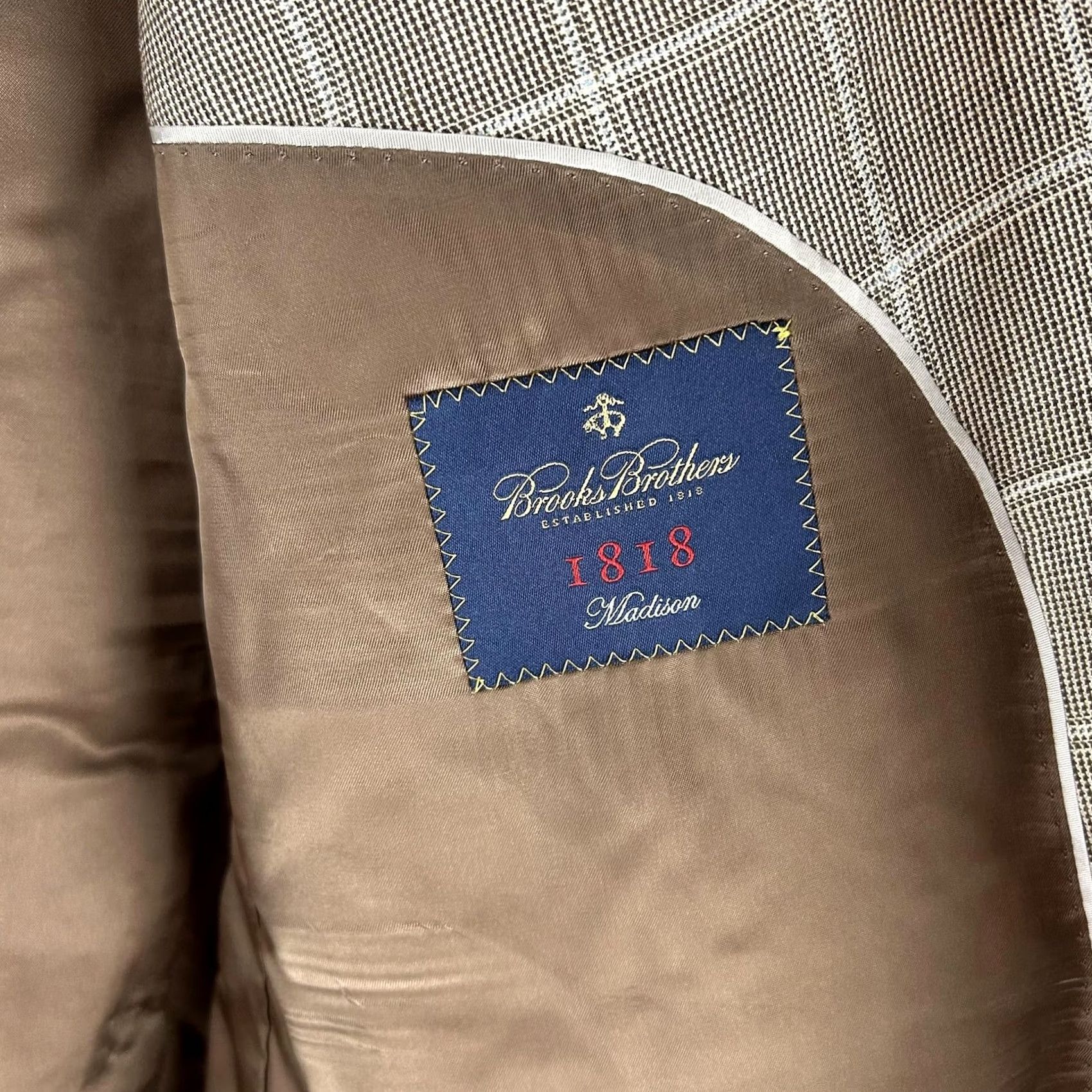 Brooks Brothers Brooks Brothers Coat Mens 48 Beige Sport 48R Brown Windowpane Madison Full Canvas Size US M / EU 48-50 / 2 - 5 Thumbnail