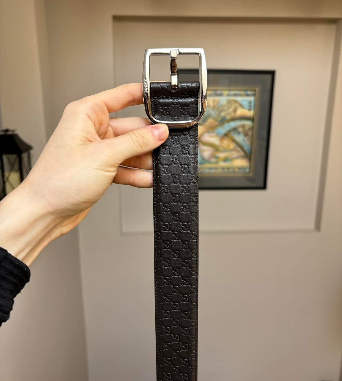 Gucci Gucci Micro Monogram Chocolate Brown Belt Size 30 - 2 Thumbnail