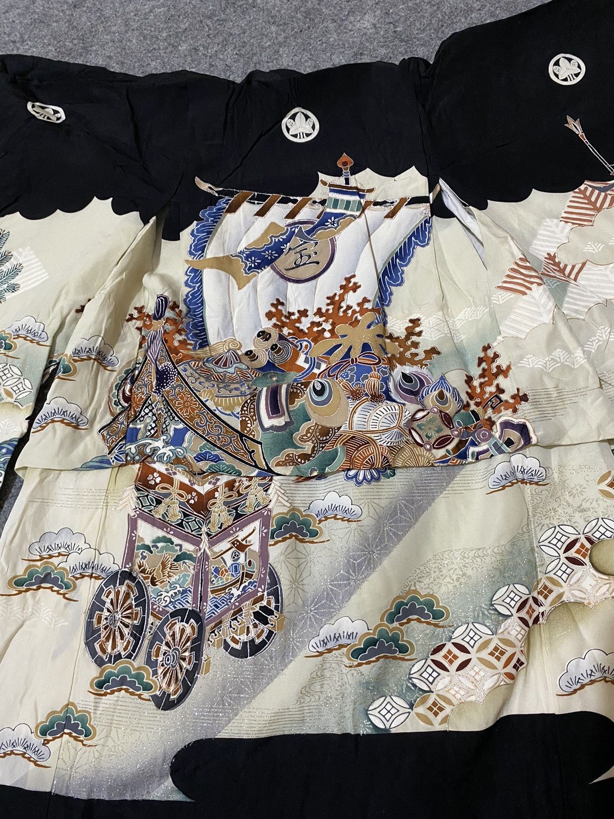 Japanese Brand 60s Vtg Rare Sukajan Kimono Classic Script Size US S / EU 44-46 / 1 - 5 Thumbnail