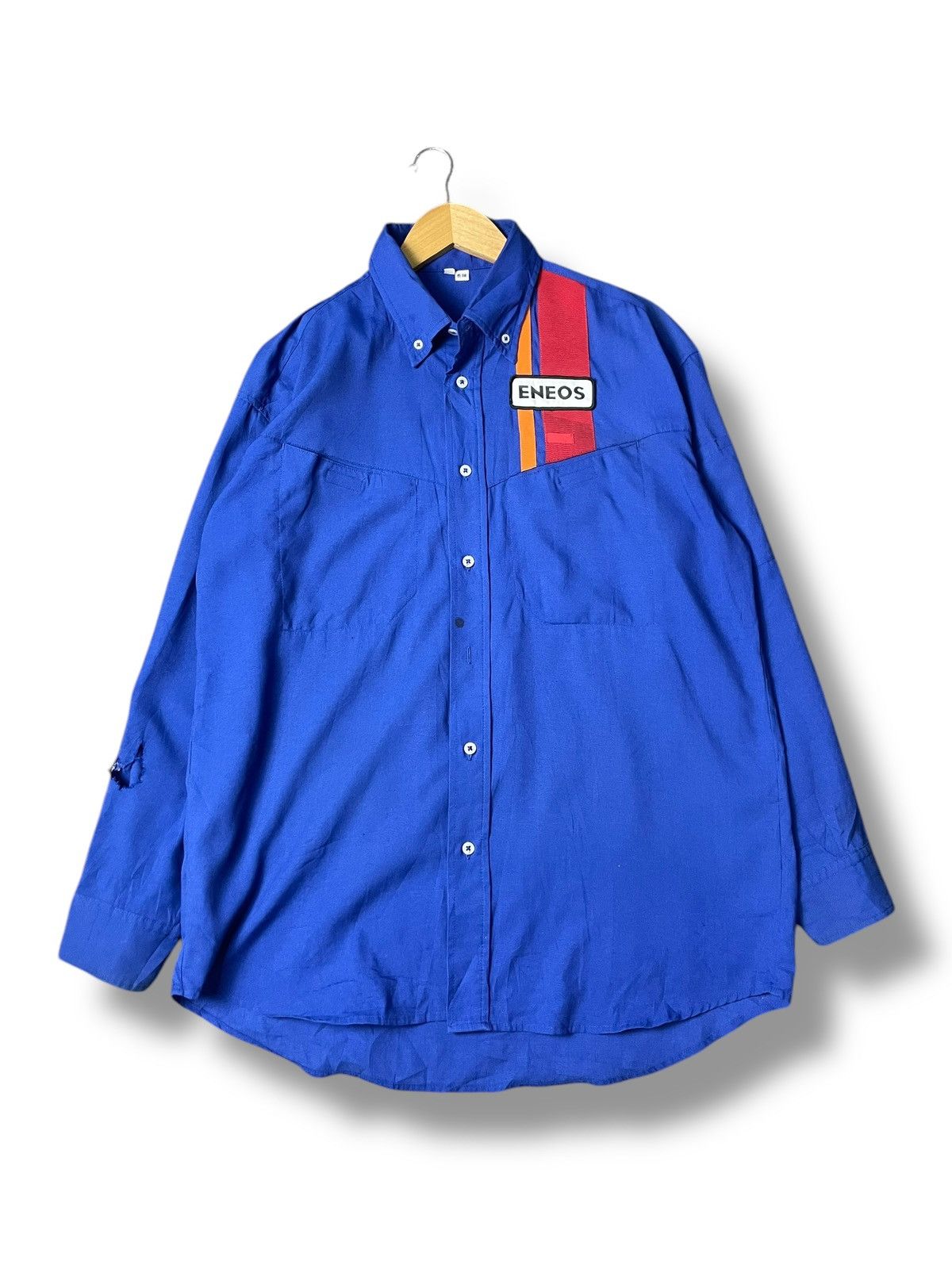 Japanese Brand × Vintage × Yamaha Vintage ENEOS Racing Worker Button Up Shirt (88) Size US L / EU 52-54 / 3 - 1 Thumbnail