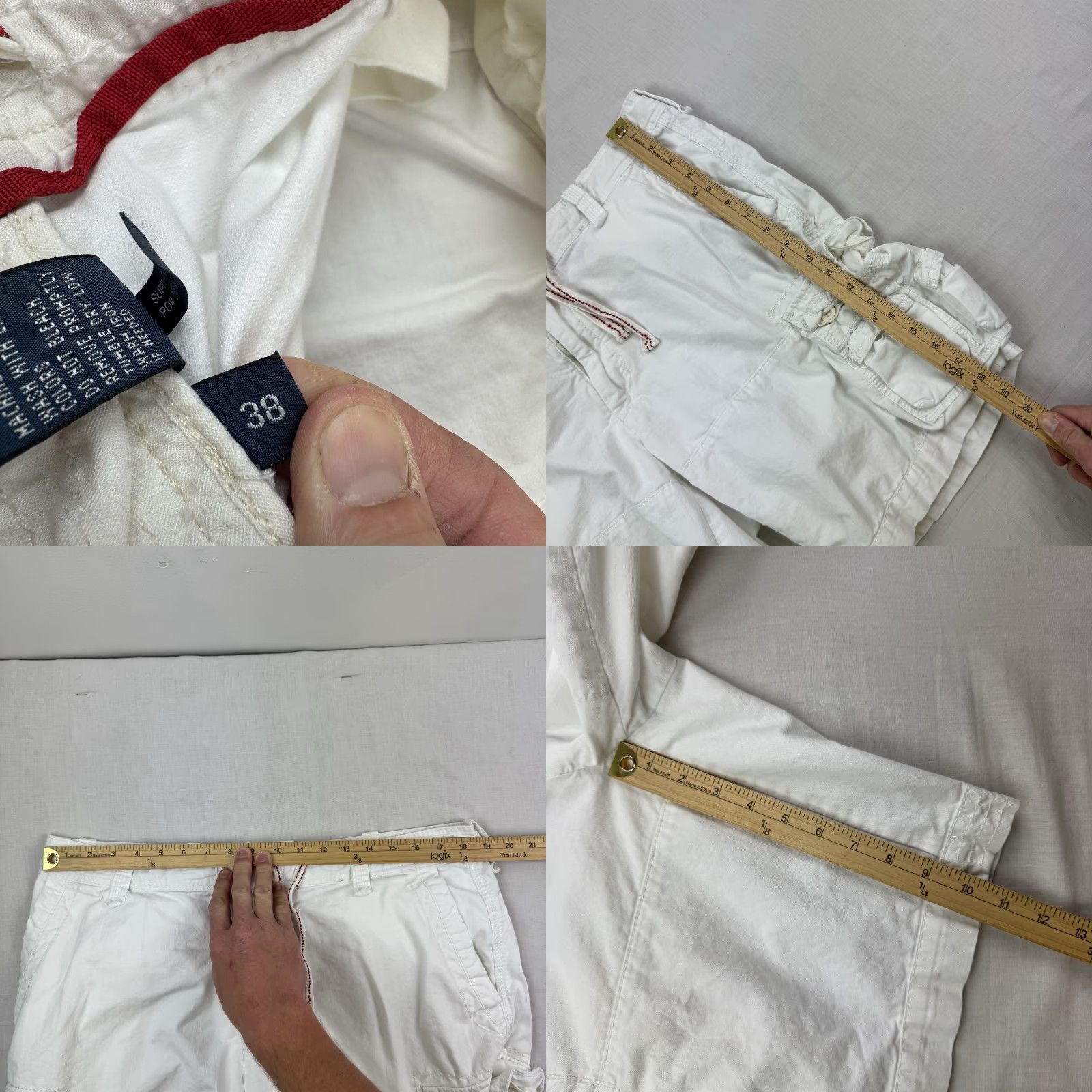 Polo Ralph Lauren VINTAGE Polo Ralph Lauren Cargo Shorts Men 38 White Solid Casual 90s Y2K Hipster Baggy Cargo Shorts Men Size US M / EU 48-50 / 2 - 8 Thumbnail