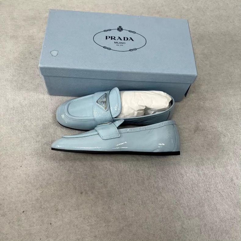Prada Prada Light Blue Loafers Size 36.5-2506 Size US 4 / IT 34 - 2 Thumbnail