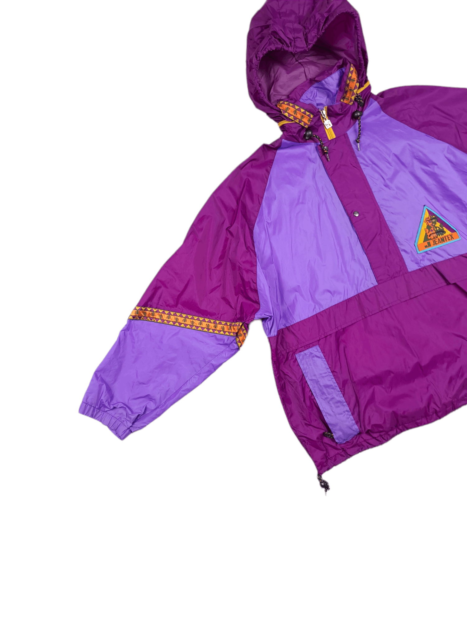 Vintage 💎 90s Jeantex Aztec All Over Print Anorak Jacket Retro Size US XL / EU 56 / 4 - 3 Thumbnail