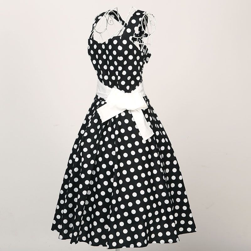 Other Polka Dots Vintage Style Plus Size Backless Women Dress Size L / US 10 / IT 46 - 2 Thumbnail