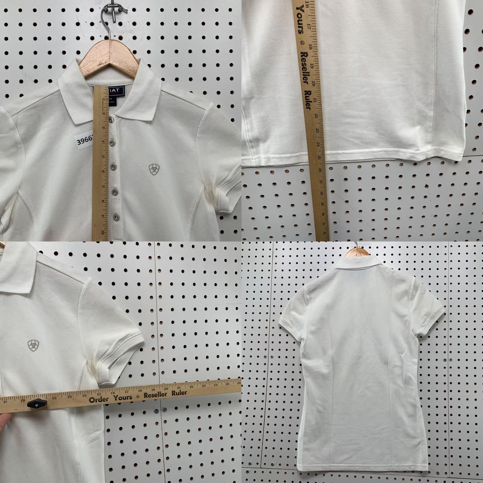 Ariat Ariat Collared Polo Shirt Womens Small White Short Sleeve 15x25.5 Size S / US 4 / IT 40 - 9 Thumbnail