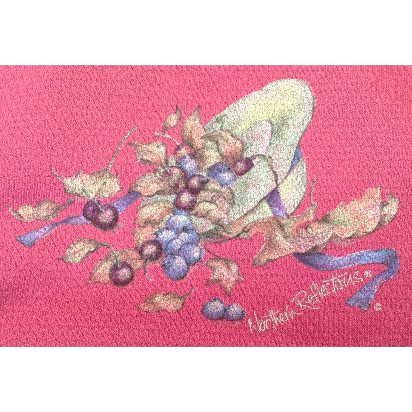 Northern Reflections VINTAGE Northern Reflections XL Red Womens Leaves Berries Pullover Sweatshirt Size XL / US 12-14 / IT 48-50 - 3 Thumbnail