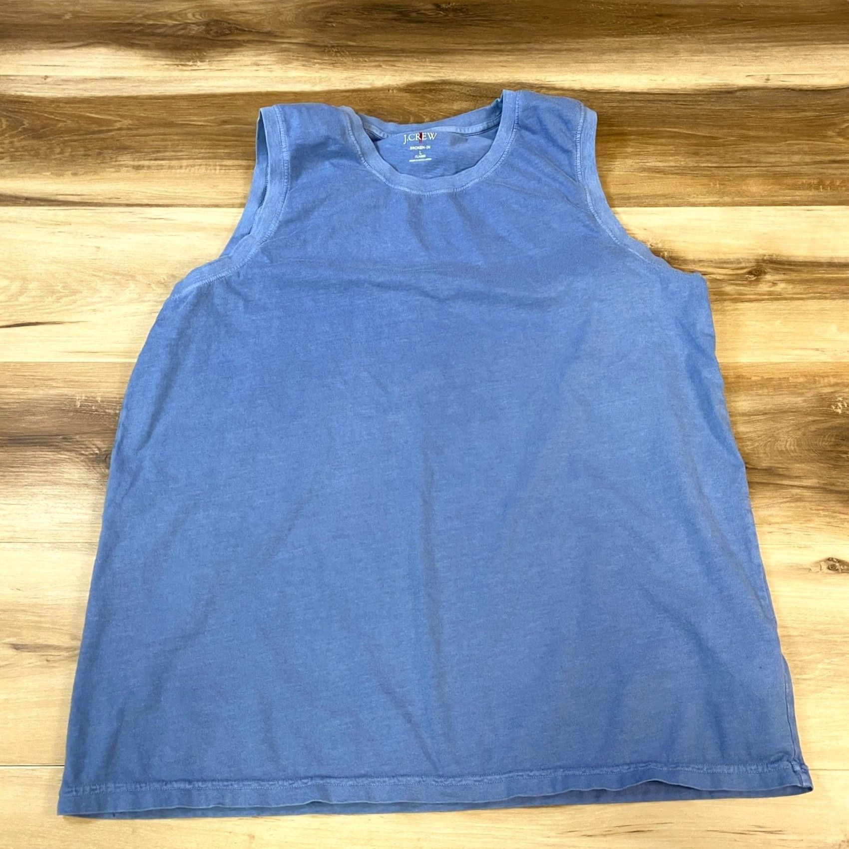 J.Crew J.Crew Tank Top Mens Large Broken-In Cotton Classic Fit Blue Summer Tank Top Sleeveless Crew Neck T-Shirt Size US L / EU 52-54 / 3 - 2 Thumbnail