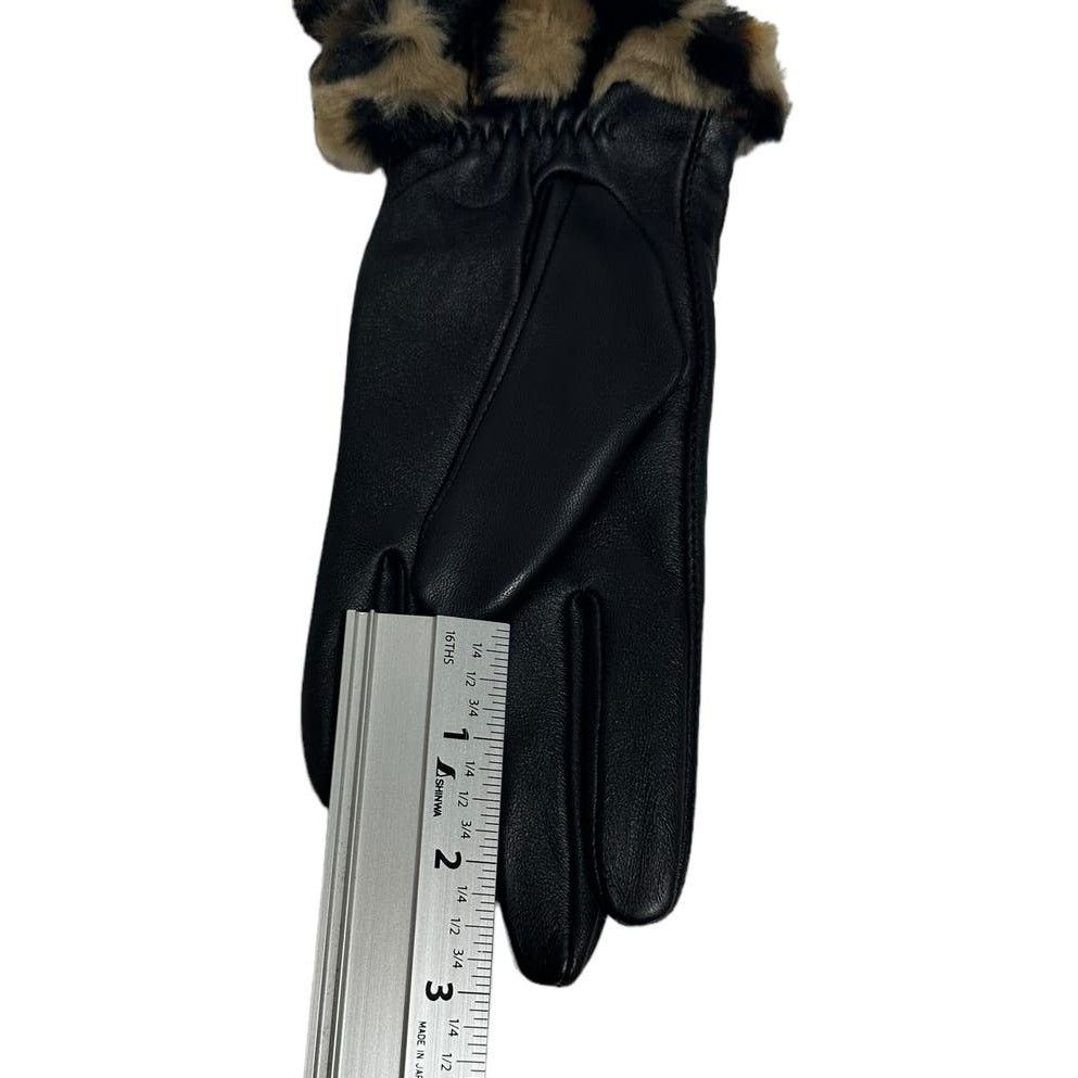 Ugg UGG Logo Leather Faux Fur Cuff Gloves M (Runs small in size) Size ONE SIZE - 8 Thumbnail