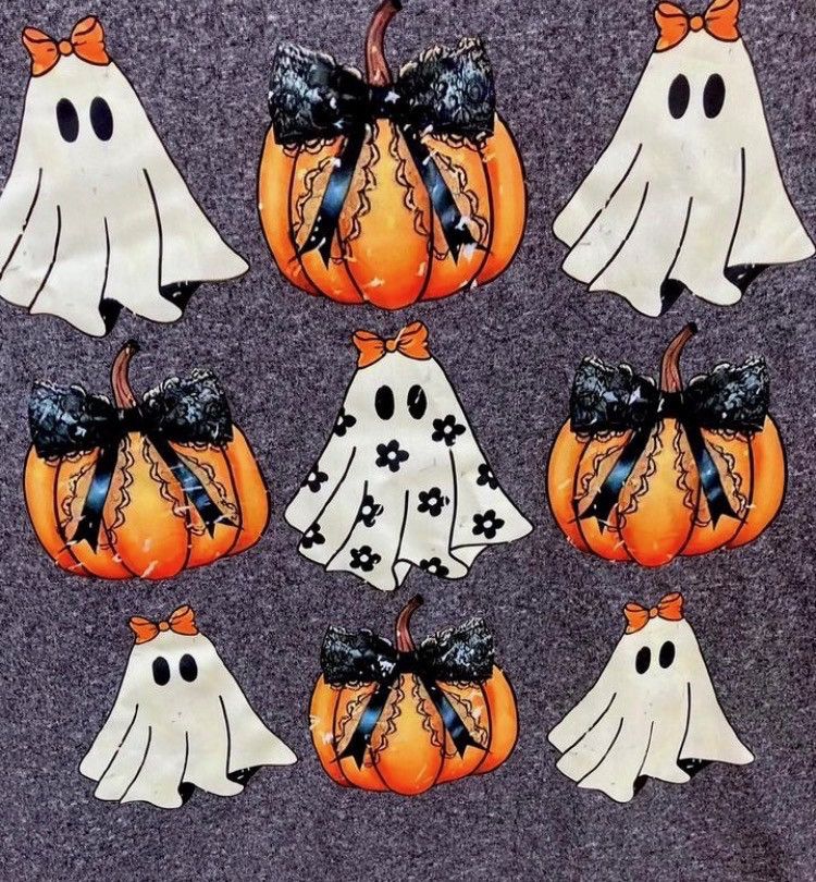 Hot Topic Halloween Ghost Pumpkin Bow Long Sleeve Tee Gray Size M Size M / US 6-8 / IT 42-44 - 5 Thumbnail