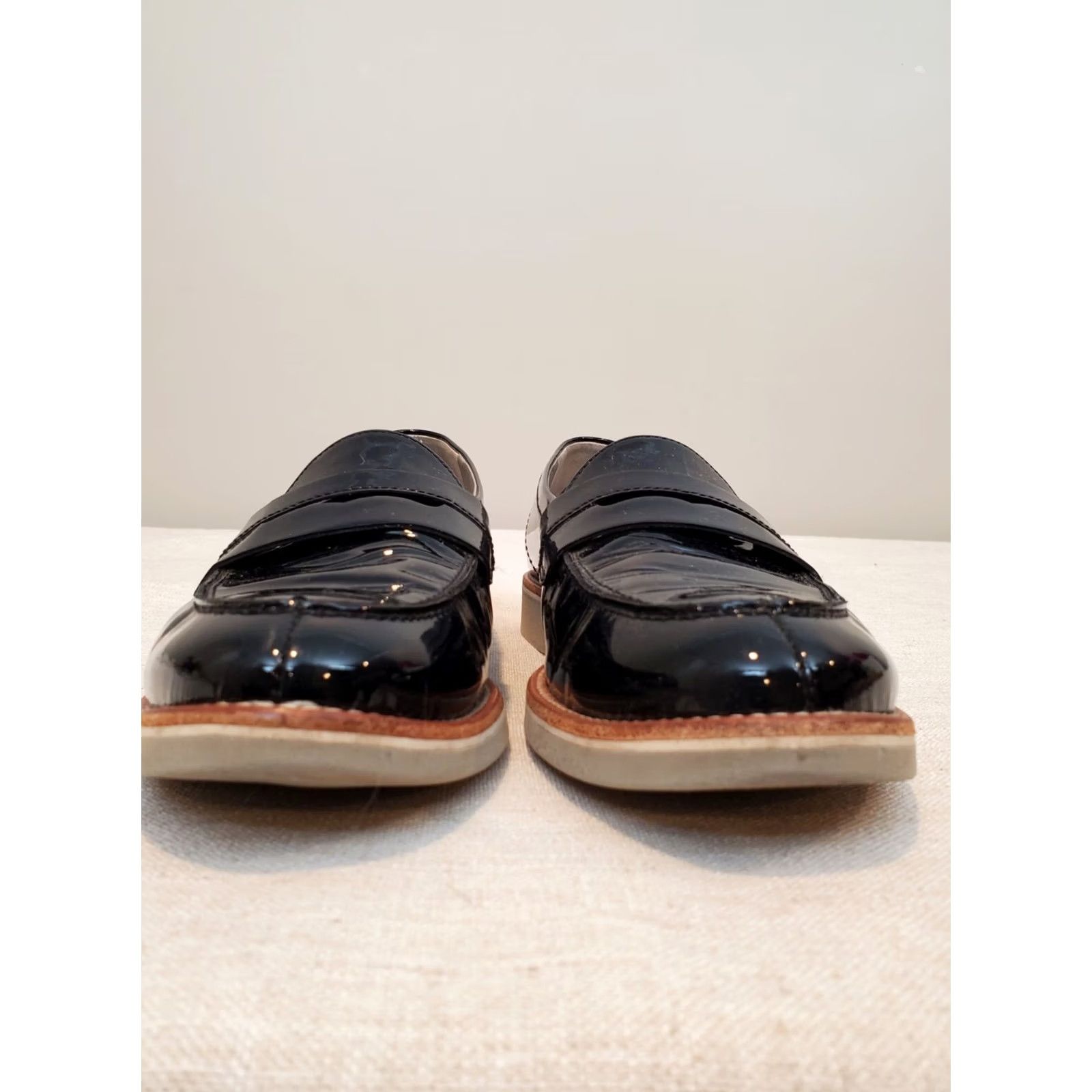 Vintage Paul Green Navy Patent Leather Slip On Loafers Womens Size US 9.5 Gray Sole Size US 8 / IT 38 - 4 Thumbnail