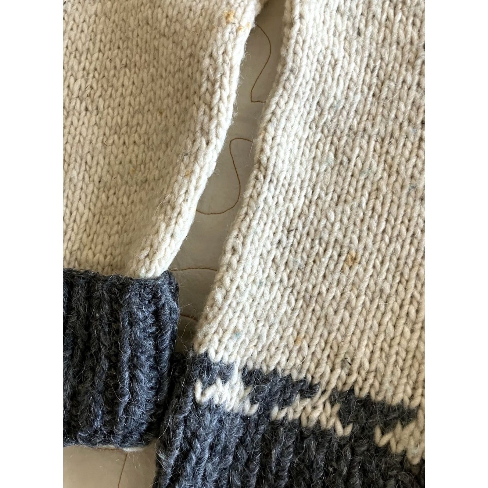 Vintage VINTAGE Grunge Chunky Knit Sweater XL Women Pull Over White Green 90s Mens Women? Size XL / US 12-14 / IT 48-50 - 4 Thumbnail