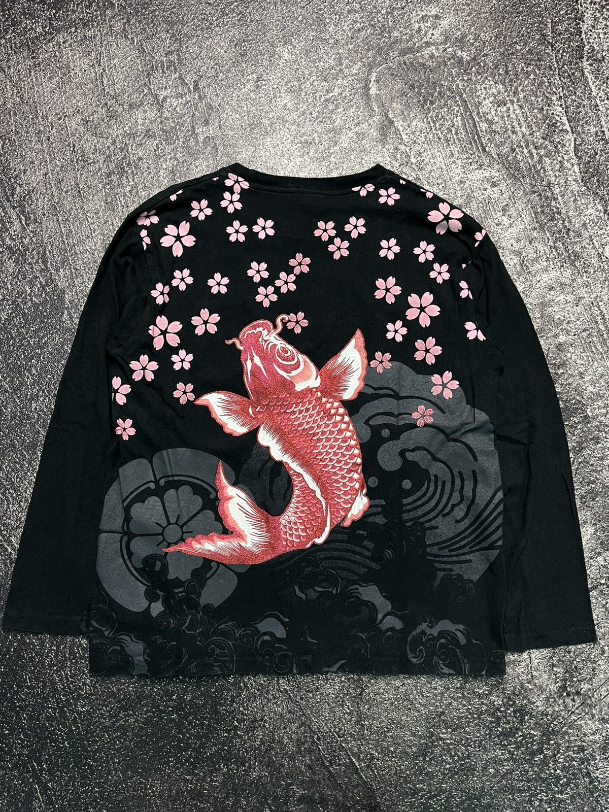 Kamakura Vintage Sukajan Koi Black LongSleeve Size US L / EU 52-54 / 3 - 1 Thumbnail