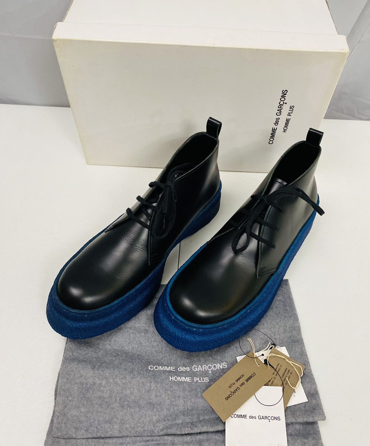 Comme des Garcons Homme Plus CDGHP 🇯🇵 black calf platform gum sole ankle boot 7 25 NEW Size US 7 / EU 40 - 17 Thumbnail