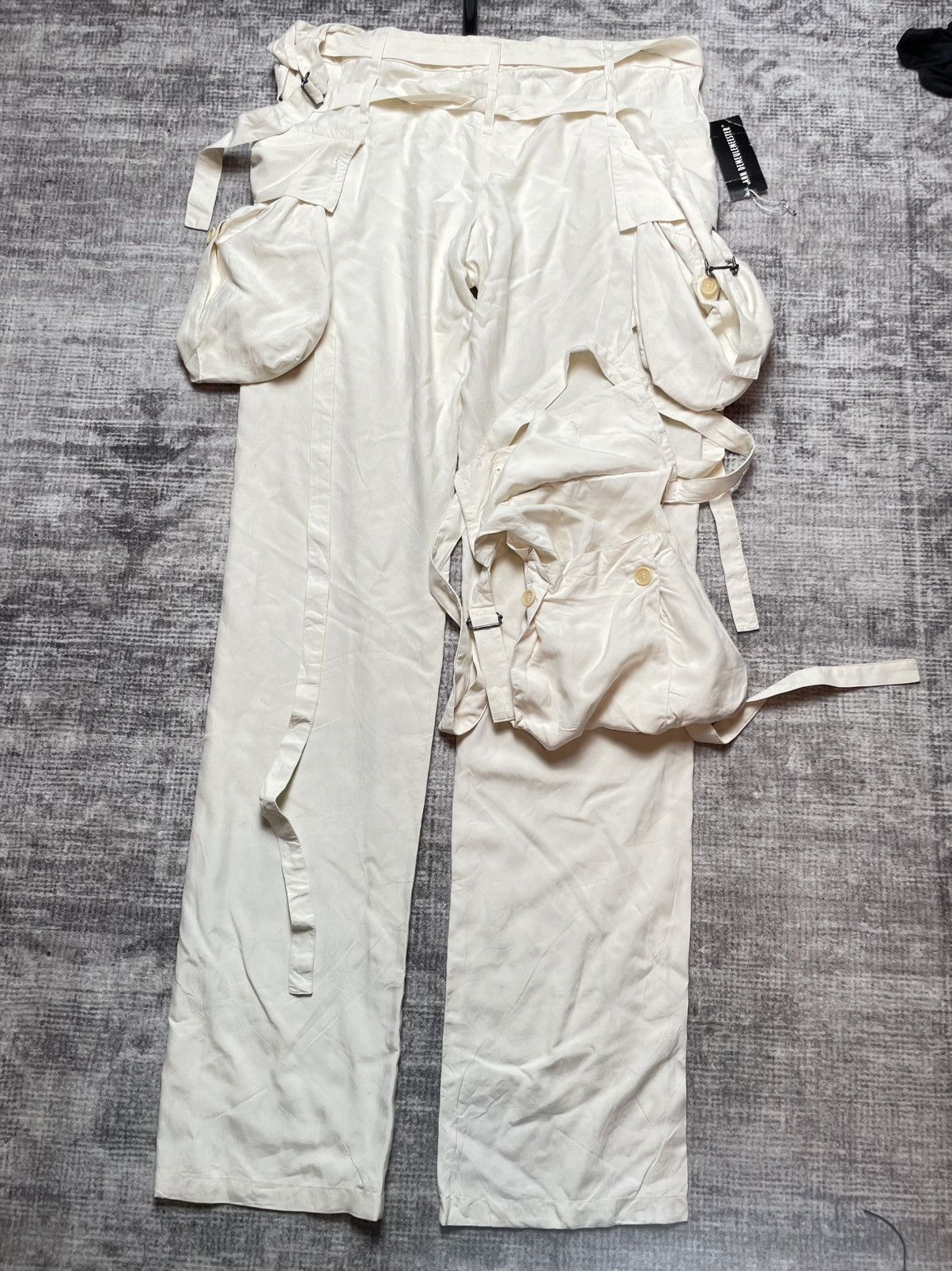 Ann Demeulemeester Ann Demeulemeester Silk Cargo Bondage Pants Size US 32 / EU 48 - 1 Thumbnail