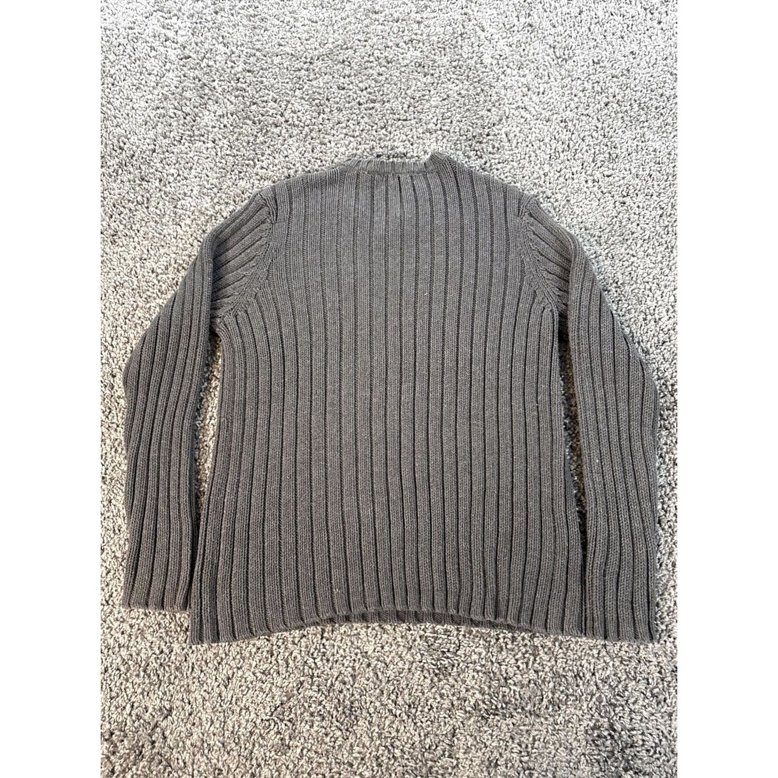 Old Navy VINTAGE Old Navy Sweater Shirt Mens L Gray V-Neck Cotton Cable Knit 90s Pullover Size US L / EU 52-54 / 3 - 5 Thumbnail