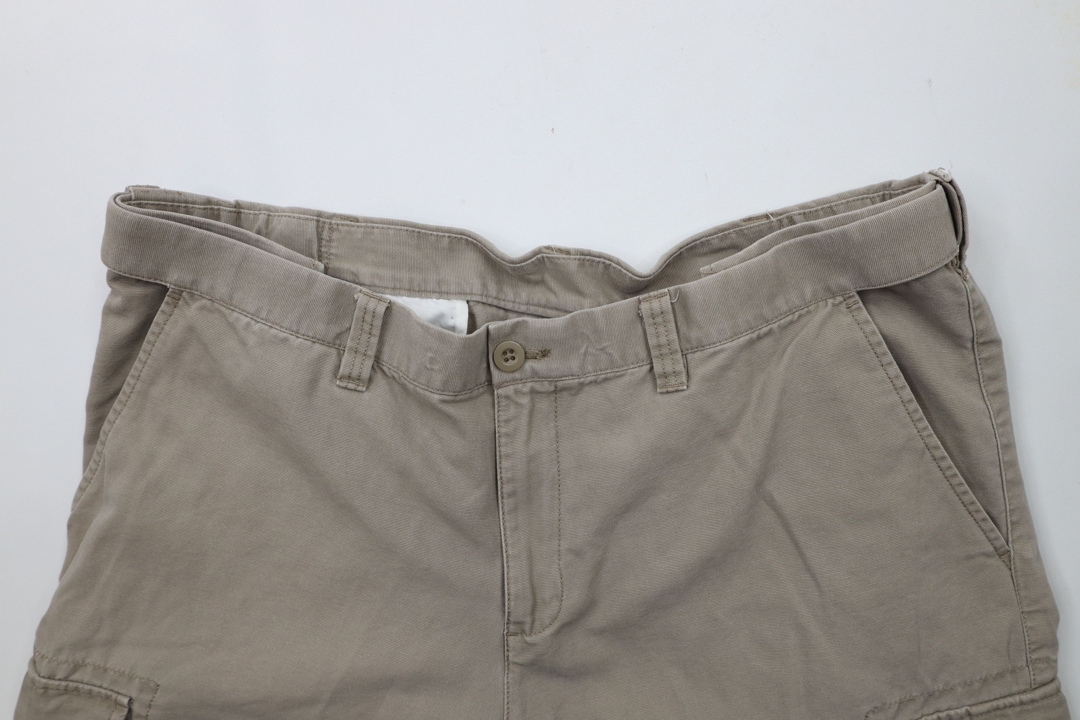 Vintage Vintage 90s Y2K Streetwear Canvas Wide Leg Cargo Pants Beige Size US 40 / EU 56 - 7 Thumbnail