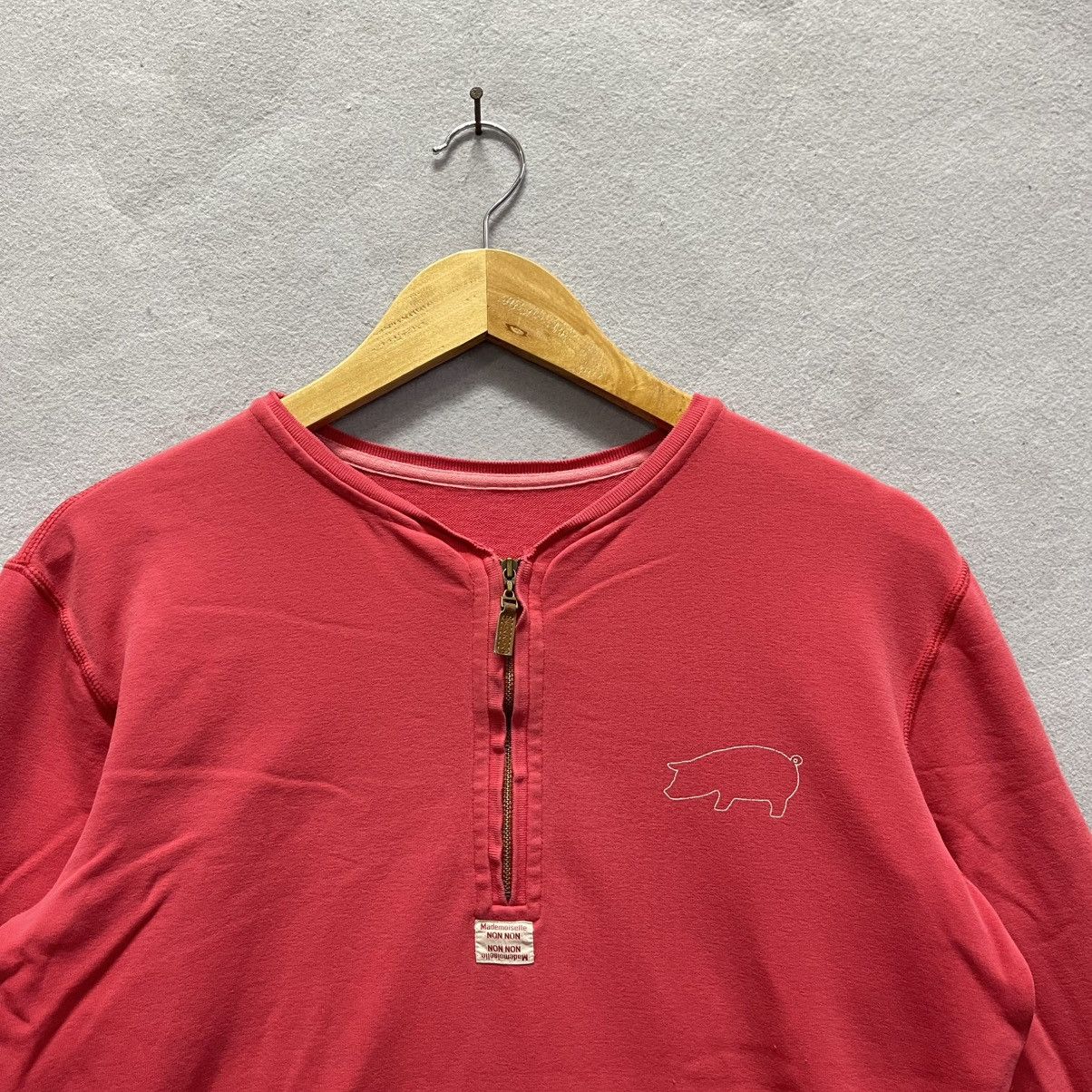 Mademoiselle Non Non 1990s Mademoiselle NON NON Henley Sweatshirt Size S / US 4 / IT 40 - 4 Thumbnail
