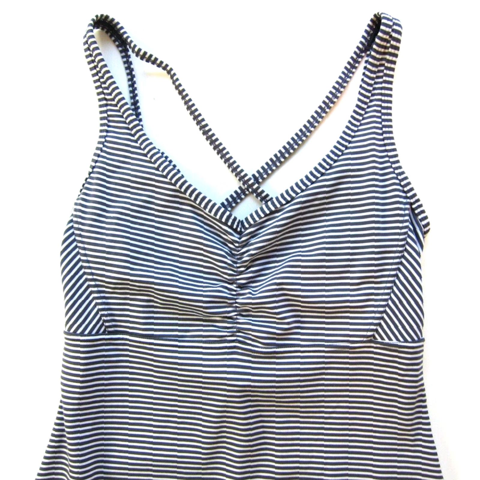 Prana VINTAGE PrAna Grey White Stripe Stretch Built In Bra Active Tank Slip Dress Small Size S / US 4 / IT 40 - 3 Thumbnail